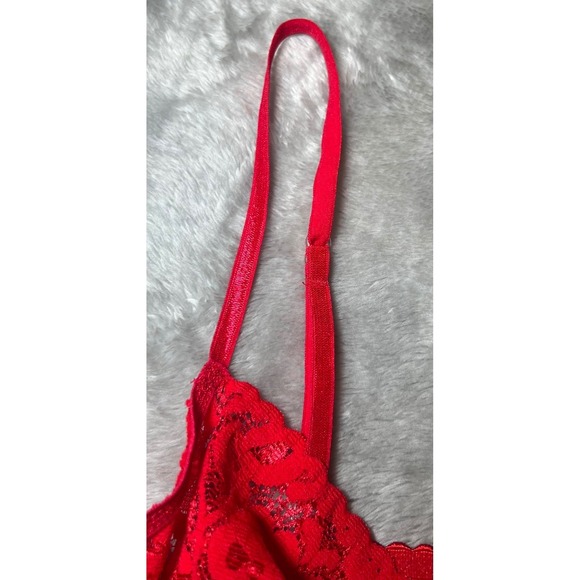 Escante Womens Size Large Red Lace Lingerie Garter Straps Suspender Adjustable - Picture 6 of 13
